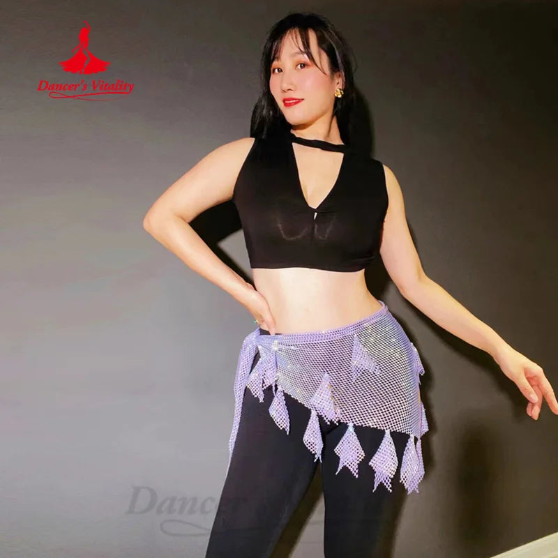 Belly Dancing Belt Customized Mesh Triangle Hip Scarf Women's BellyDance Performance Clothing Oriental Dance Accessories