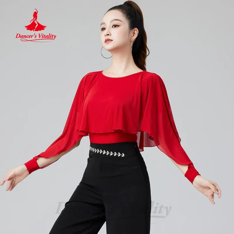 Latin Dance Tops Women Customized Elegant and Comfortable Practice Top Adult Tango Chacha Samba Professional Training Clothing