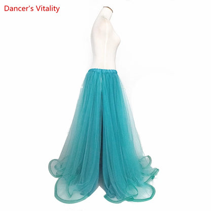 Belly Dance Skirt New Yarn Skirt Fairy Adult Children's Long Skirt Sexy Big Swing Skirt High-End Custom Balroom Dance Skirt