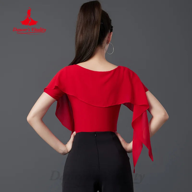 Modern Dancing Latin Dance Top Customized Comfortable Slimming Practice Clothes Adult Tango Chacha Samba Professional Outfit