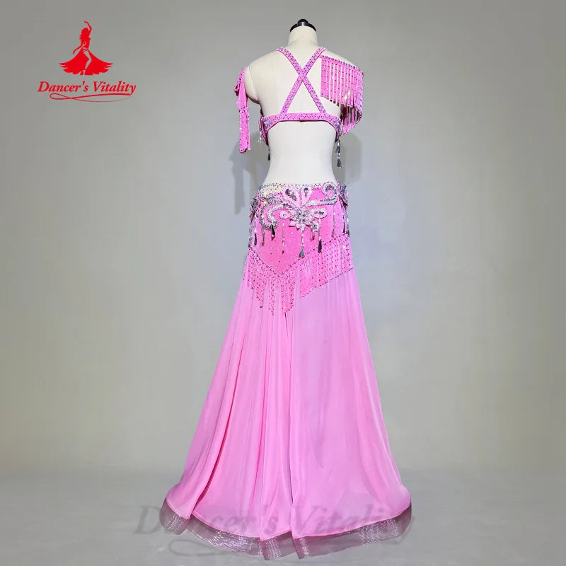 BellyDance Outfit Customized High End Luxury Rhinestone Sexy Tassel Dress Adult and Children Oriental Dance Performance Costumes