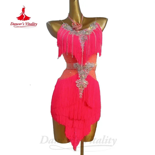 Latin Dance Professional Performance Costume Tango Samba Rumba Competition Costumes Adult and Children Customized Latin Dresses