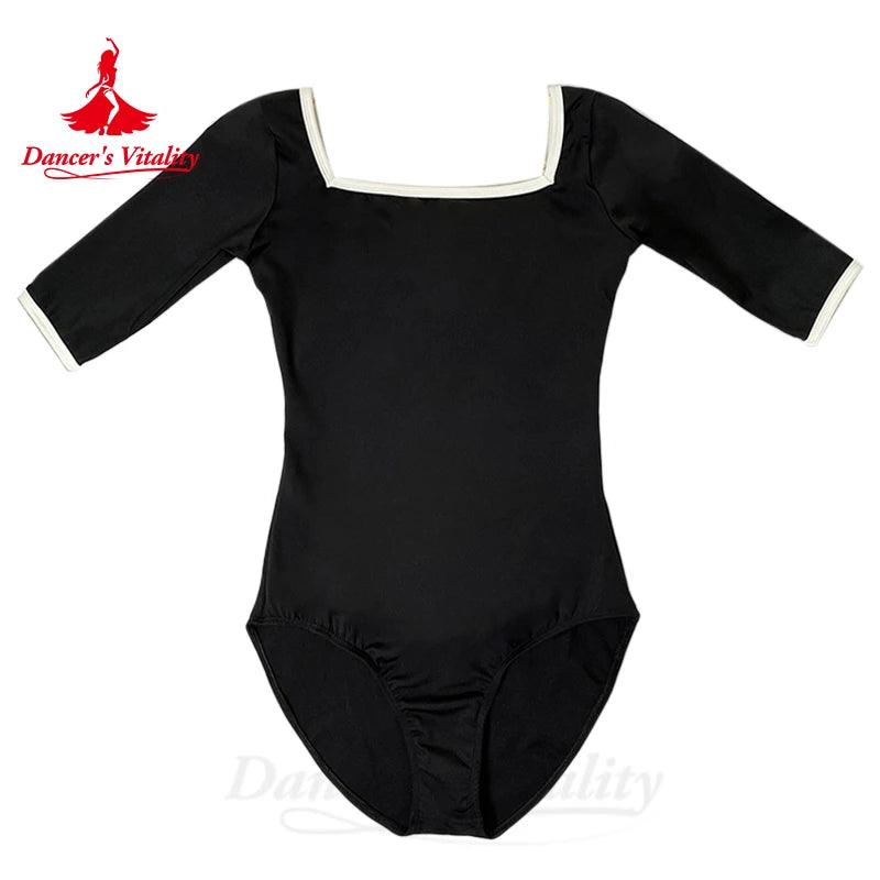 Ballet Dance Loetard for Women Long Sleeves High Hip Basic Training Body Suit Art Exam Gymnastics Practice Suit Yoga Bodysuit