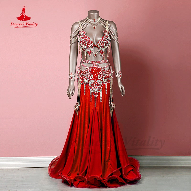 Oriental Belly Dance Performance Suit for Women Customzied Fishtail Skirt High-end Custom Belly Dancing Competition Wear Outfit