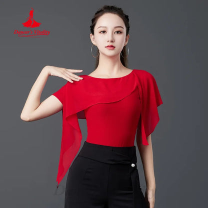 Modern Dancing Latin Dance Top Customized Comfortable Slimming Practice Clothes Adult Tango Chacha Samba Professional Outfit