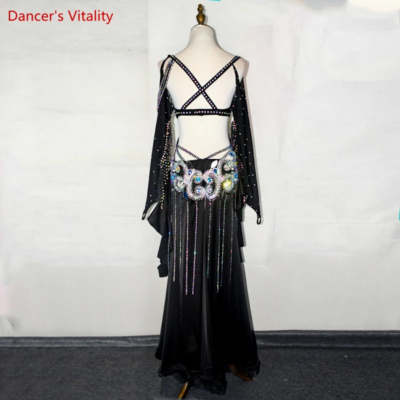 Belly Dance Costume Set for Women Belly Dancing Performance Competition Clothes Cusomized Kid's Adult Oriental Dance Clothing