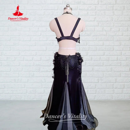 BellyDance Set Women's Customized AB Stones Tassel Performance Costume Oriental Dance Competition Clothing Dance's Vitality