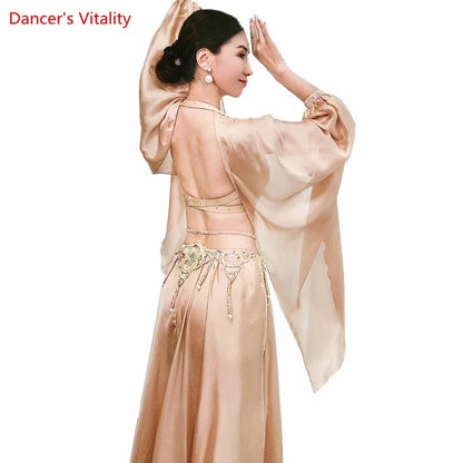 Belly Dance Performance Dress Senior Satin Bra+long Skirt 2pcs for Women Bellydance Competiton Costume Oriental Wear Outfit