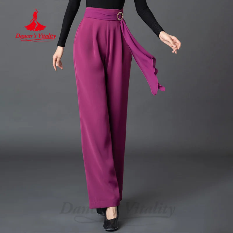 Latin Dancing Costume ModernDance High Waist Slim Straight Pants Women's Tango Chacha Samba Professional Practice Clothing