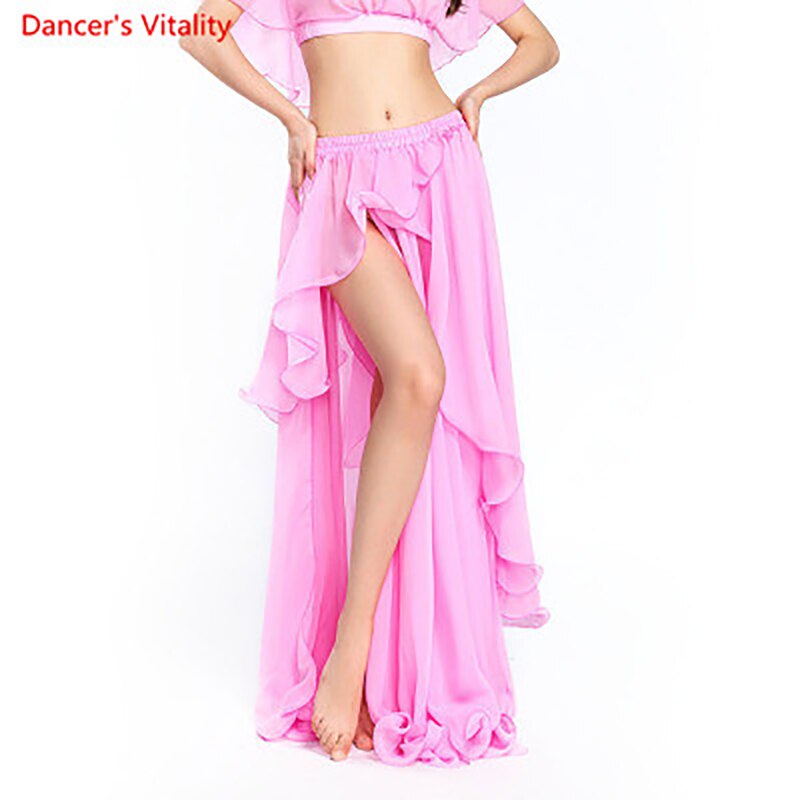 Professional Competition Sexy Chiffon For Women Belly Dance Skirt Maxi Costume Dancer Dress11 Color; Free Shipping