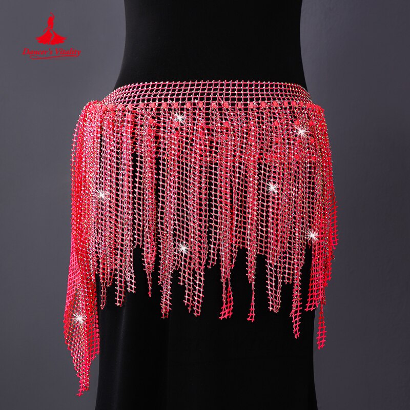 Belly Dance Dream Star River Diamond Tassel Hip Scarf Dynamic Fishing Net Hot Drill Versatile Waist Chain Bellydance Hip Scarf