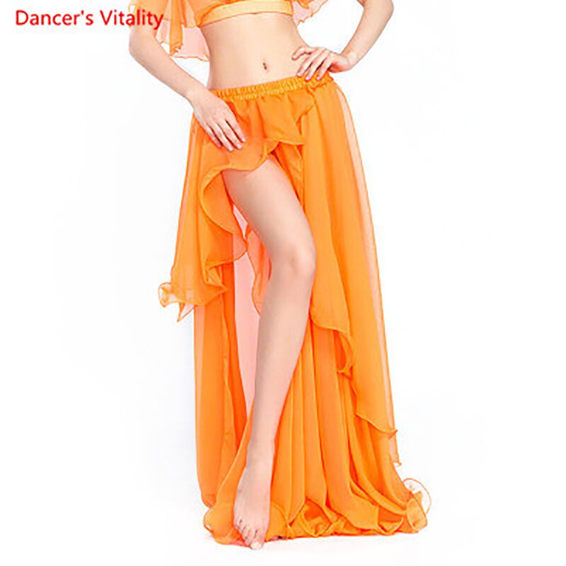 Professional Competition Sexy Chiffon For Women Belly Dance Skirt Maxi Costume Dancer Dress11 Color; Free Shipping