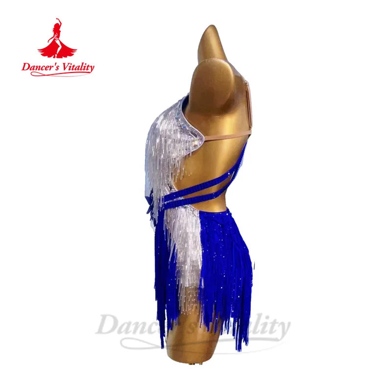 Latin Dance Dress for Women Rumba Chacha Tango Performance Fringe Skirt Customsized Adult Children Latin Dancing Wear Outfit