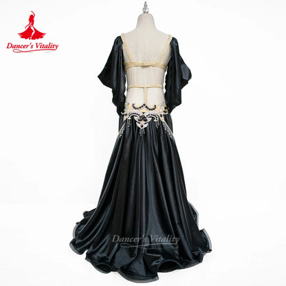 Belly Dance Set Customize Senior AB Stones Bra+Sexy Split Long Skirt 2pcs Oriental Dancing Competition Clothing Dance's Vitality