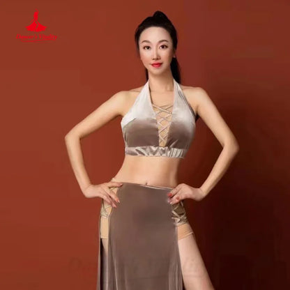 Belly Dance Practice Clothing Suit Women's Customization High-end Elegant Velvet Set Oriental Professional Performance Costumes