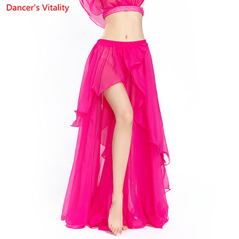 Professional Competition Sexy Chiffon For Women Belly Dance Skirt Maxi Costume Dancer Dress11 Color; Free Shipping