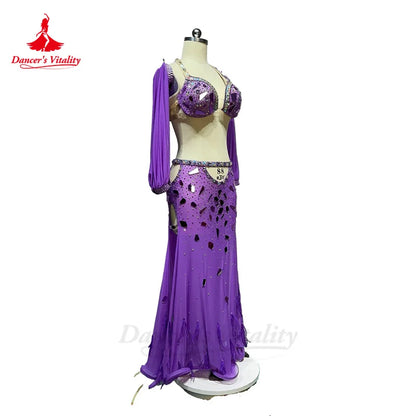 Belly Dance Costume Suit  Customized Diamond Bra+Appear Thin Fishtail Skirt Oriental Dance Professional High End Dance Skirt