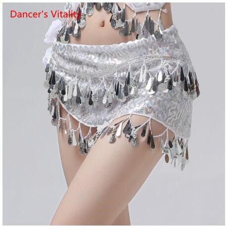 New Arrival Accessories For Dancewear With Sequins And Fringe, Elastic Mesh Ruffles, Women's Belts For Belly Dance, Scarf