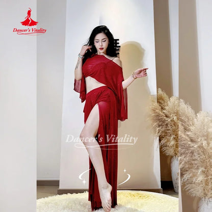Belly Dance Costume for Women's Comfortable and Breathable Mesh Set Adult Oriental Dance Practice Clothes Dancer's Vitality