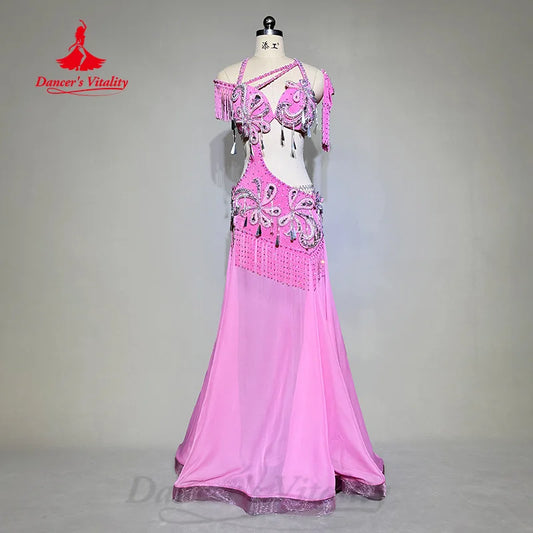 BellyDance Outfit Customized High End Luxury Rhinestone Sexy Tassel Dress Adult and Children Oriental Dance Performance Costumes