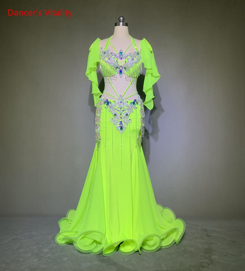 Belly Dance Professional Competititon Clothes Suit for Women Bellydancing Stage Wear Suit High-End Custom Oriental Dance Outfit