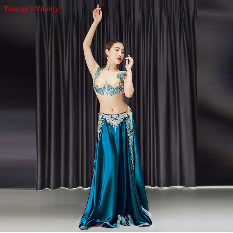 New 2pcs/set Belly Dance Costume Womens Belly Dancing Costume Sets Tribal Bollywood Costume Indian Dress Bellydance Dress