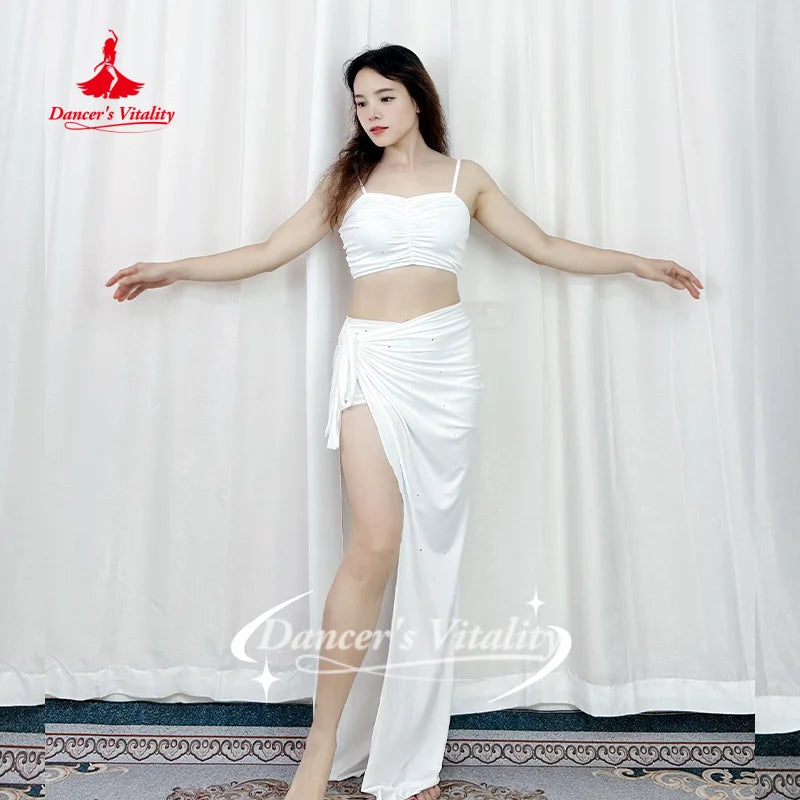 Belly Dance Practice Clothes Sexy Leopard Print Top+long Skirt 2pcs Adult Oriental Dance Training Clothing Dancer's Vitality