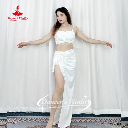 Belly Dance Practice Clothes Sexy Leopard Print Top+long Skirt 2pcs Adult Oriental Dance Training Clothing Dancer's Vitality
