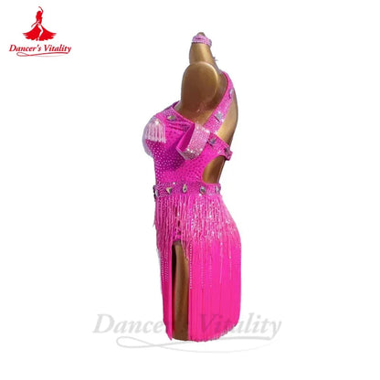 Latin Dance Dresses for Women Senior Full Stones Performance Costume Rumba Chacha Competiton Skirt Adult Children Latin Dresses