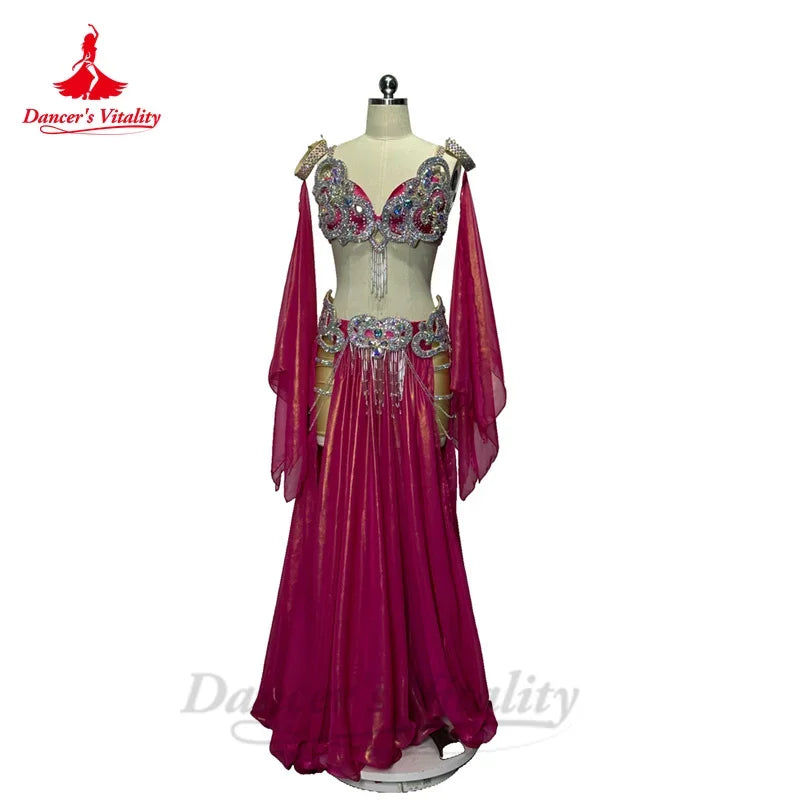 Belly Dance Performance Costume Set for Women Custom Senior Bra Top+split Long Skirt 2pcs Adult Child Belly Dancing Outfit