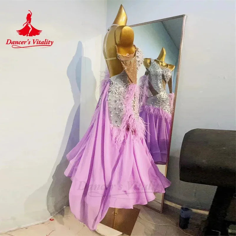 Modern Dance Peformance Costumes for Women Customsized Waltz Ballroom Competiton Clothing Adult Children Social Dancing Dresses