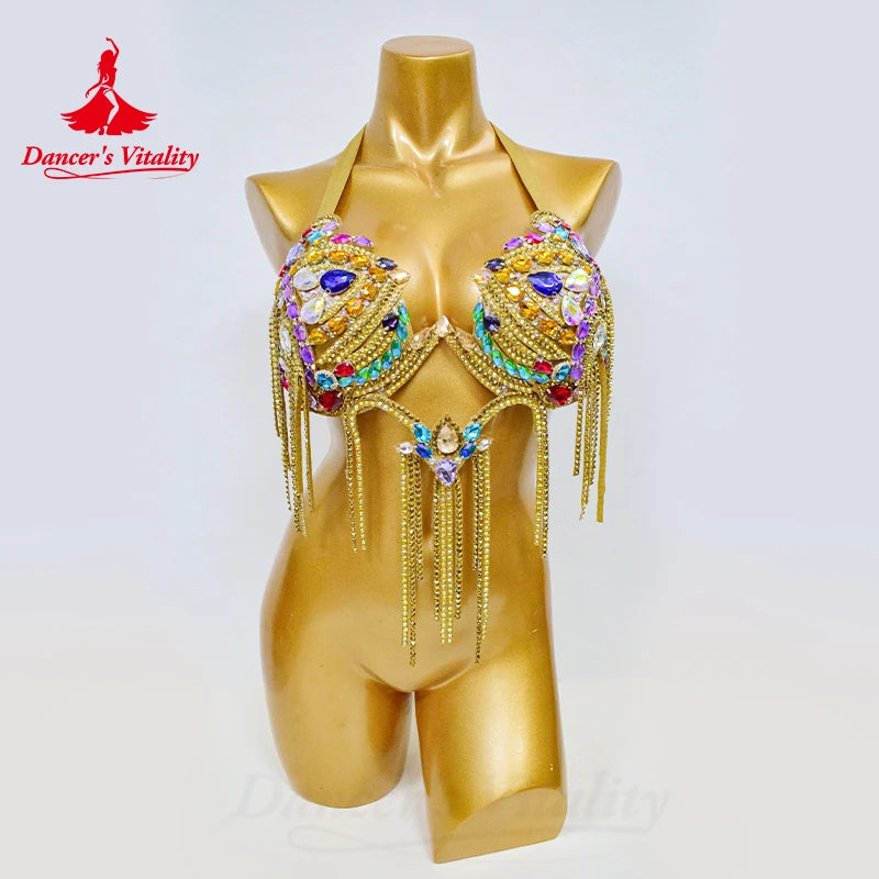 Belly Dance Performance Costume for Women Senior AB Stones Professional Clothing Set Custom Adult Child Belly Dance Outfit