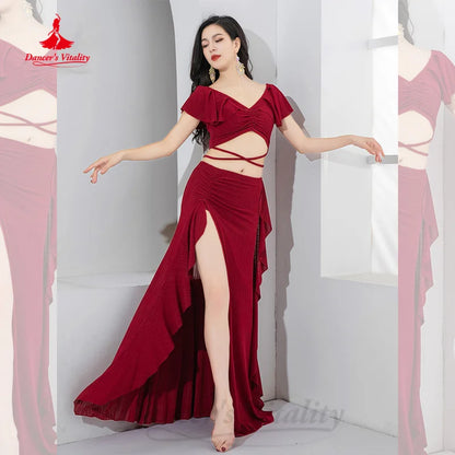 Bellydance Practice Clothes Women Customized Elegant Comfortable Pure Cotton Set Oriental Dance Professional Performance Costume