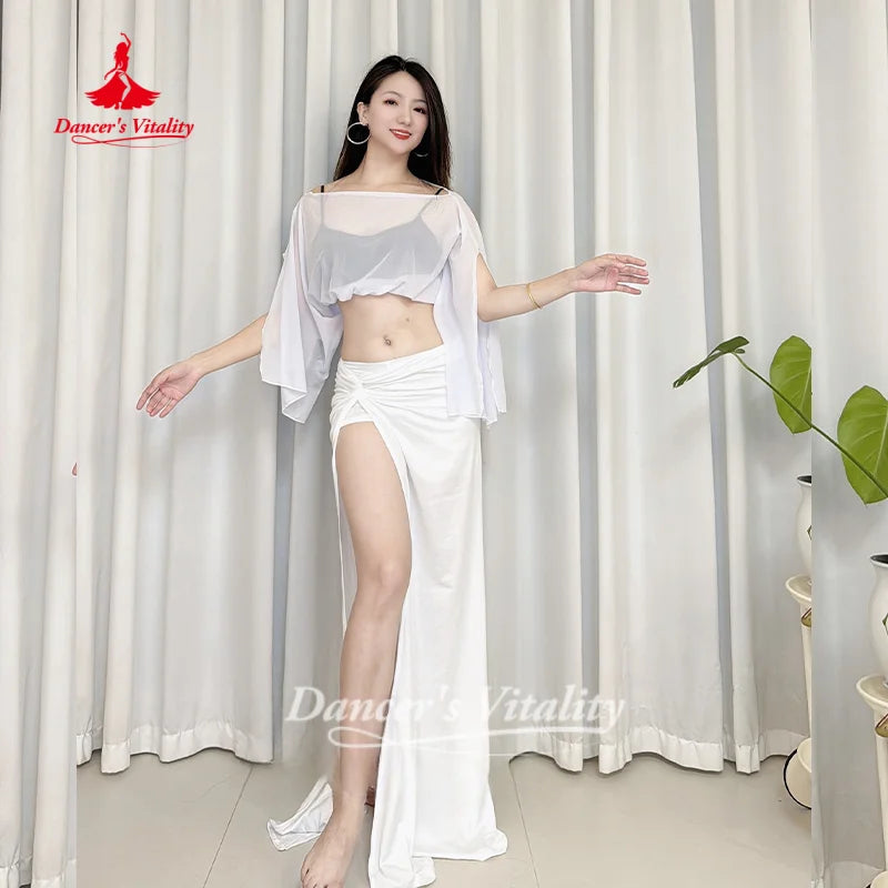Belly Dance Practice Clothes Loose and Comfortable Top+sexy Long Skirt 2pcs Women's Oriental Dance Clothing Dancer's Vitality