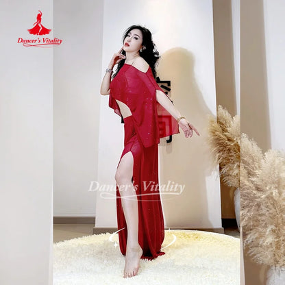 Belly Dance Costume for Women's Comfortable and Breathable Mesh Set Adult Oriental Dance Practice Clothes Dancer's Vitality