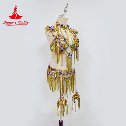 Belly Dance Performance Costume for Women Senior AB Stones Professional Clothing Set Custom Adult Child Belly Dance Outfit