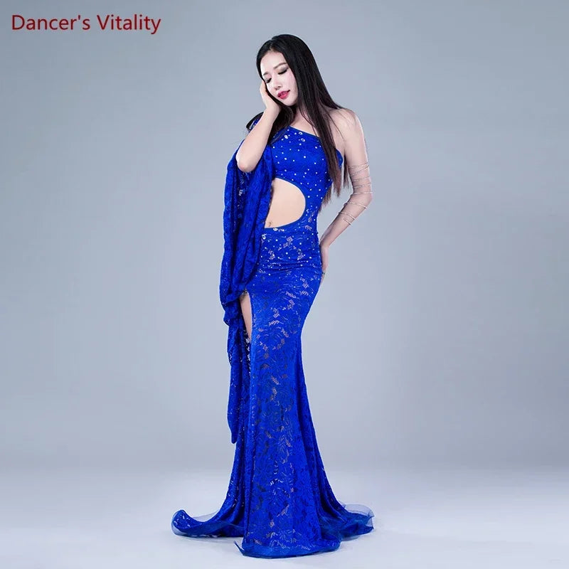 Belly Dance Costume Dress for Women Stones Lace Elegant Dresses Customzied Oriental Dance Clothing Belly Dancig Dress for Girls