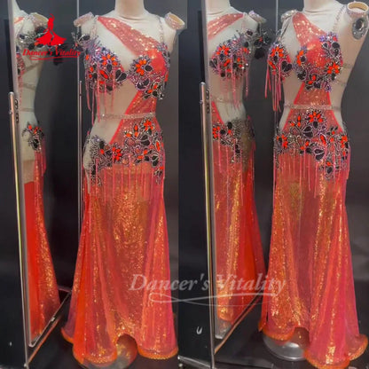BellyDance Outfit Women Customized High-end Luxury Performance Costume Oriental Dance Competition Clothing Dance's Vitality