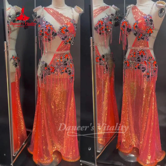 BellyDance Outfit Women Customized High-end Luxury Performance Costume Oriental Dance Competition Clothing Dance's Vitality