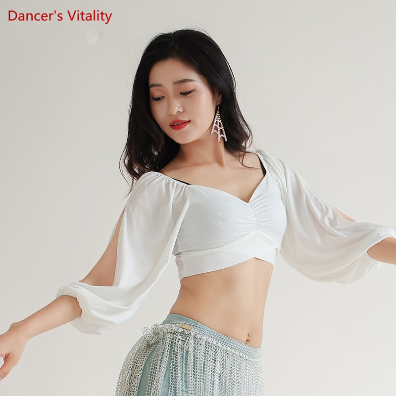 Belly Dance Costume Top Practice Clothes Daily Practice Dance Slim Blouse for Female Bellydancing Exotic Dancewear