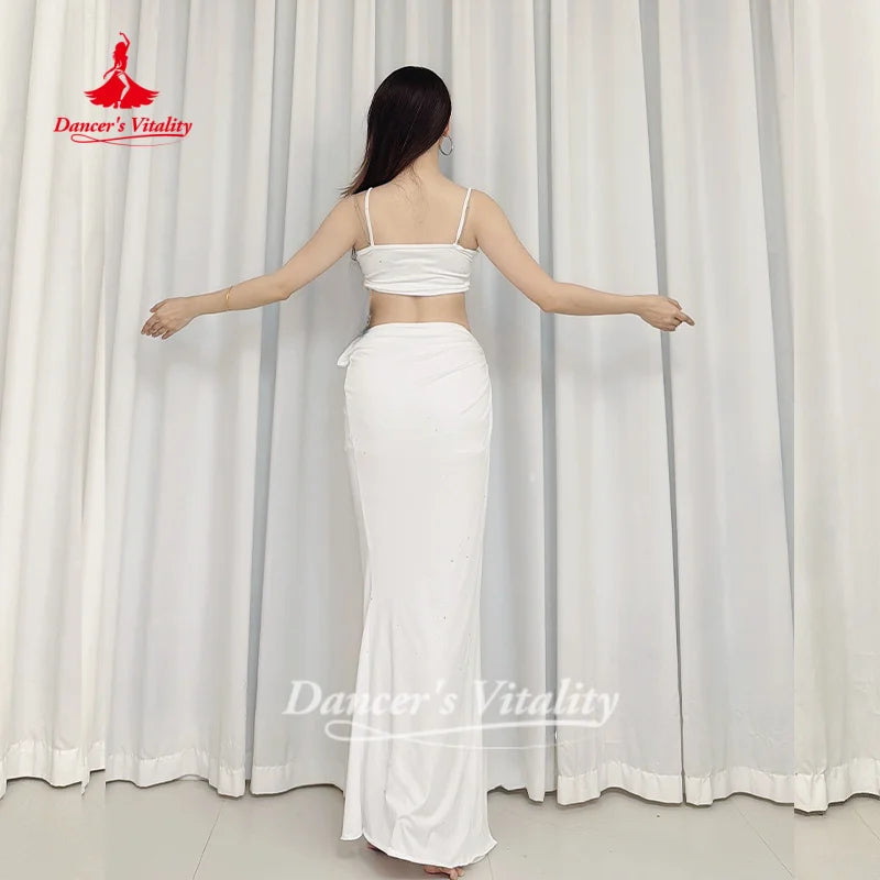 Belly Dance Practice Clothes Sexy Leopard Print Top+long Skirt 2pcs Adult Oriental Dance Training Clothing Dancer's Vitality