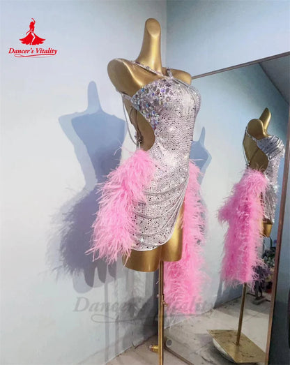 Latin Dance Performance Dress for Women Customsized Rumba Chacha Tango Competiton Clothing Adult Children Latin Dresses