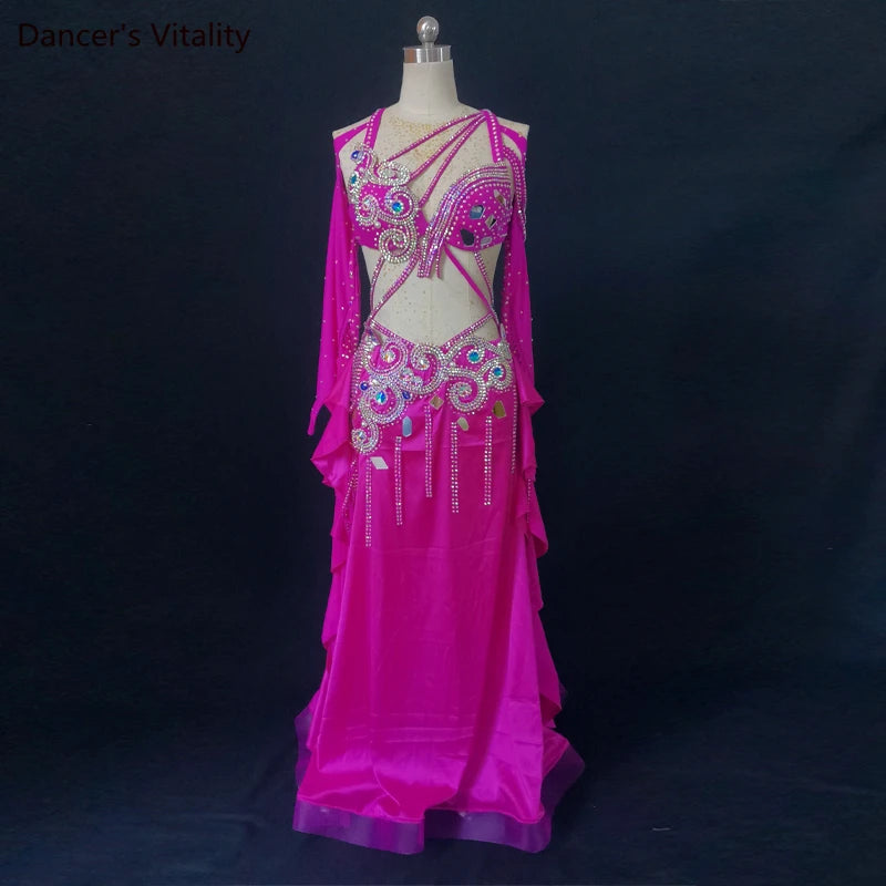 Belly Dance Costume Set for Women Belly Dancing Performance Competition Clothes Cusomized Kid's Adult Oriental Dance Clothing