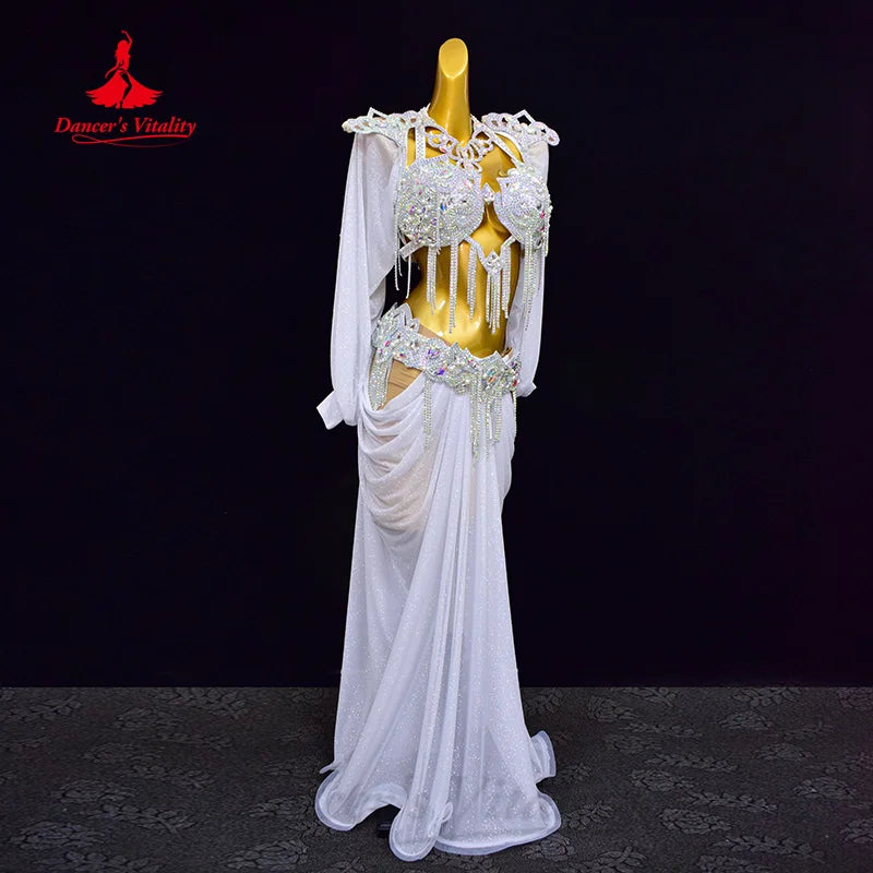 Belly Dancing Set Women's Customized Luxury Rhinestone Professional Performance Costumes Oriental Dance Competition Clothing