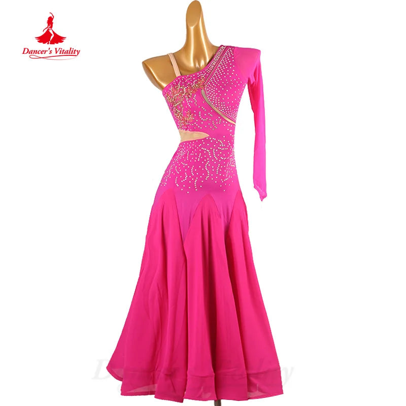 Modern Dancing Women's Customization Elegant and Comfortable Light Luxury Rhinestone Dress Ballroom Dance Competition Dresses