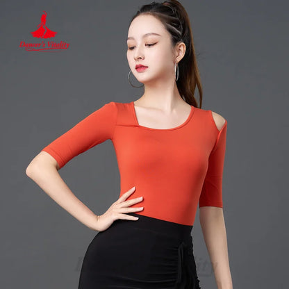 Latin Dancing Modern Dance Practice Tops Customized Comfortable Modal Top Women's Tango Chacha Samba Performance Clothing