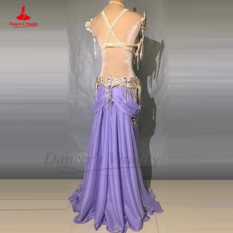 Belly Dance Performance Clothes Customzied Adult Children Bra+belt+skirt+accessories Oriental Belly Dance Competiton Outfit