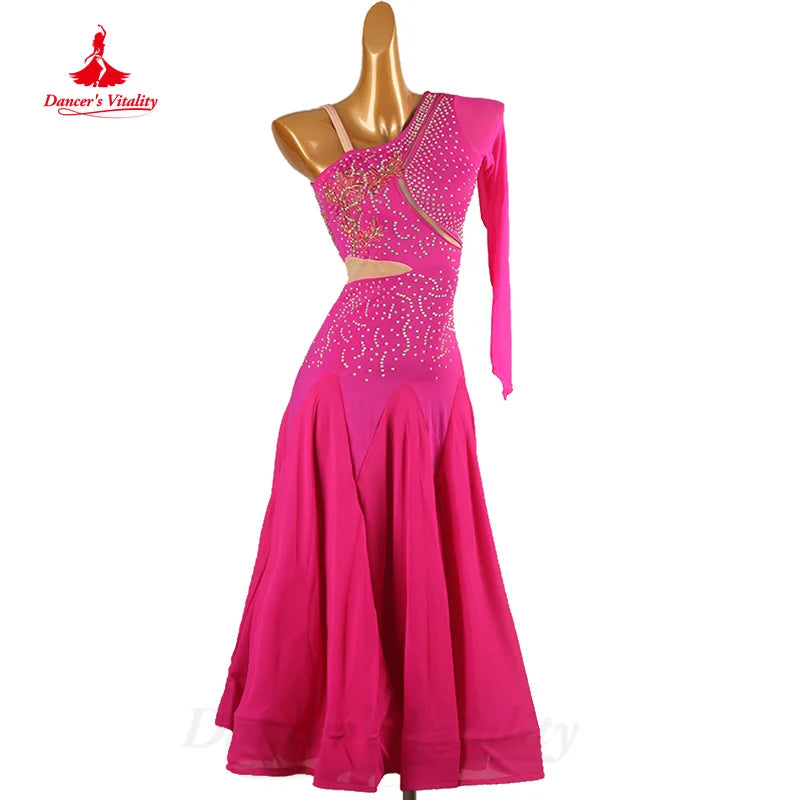 Modern Dancing Women's Customization Elegant and Comfortable Light Luxury Rhinestone Dress Ballroom Dance Competition Dresses