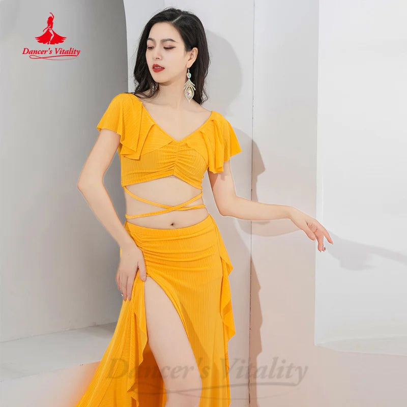 Bellydance Practice Clothes Women Customized Elegant Comfortable Pure Cotton Set Oriental Dance Professional Performance Costume