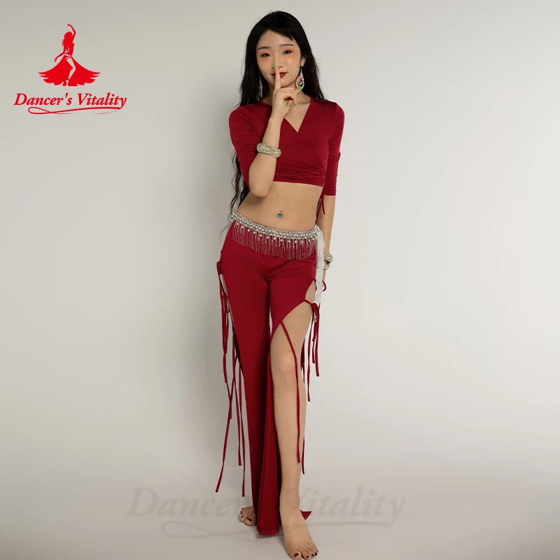 Bellydance Clothing Customized Long Sleeved Top+Light Luxury Diamond Pants Oriental Dance Professional Performance Clothing